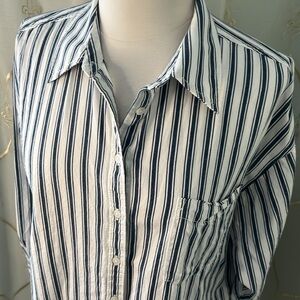 Maeve by Anthropologie Long Sleeve Striped Blouse